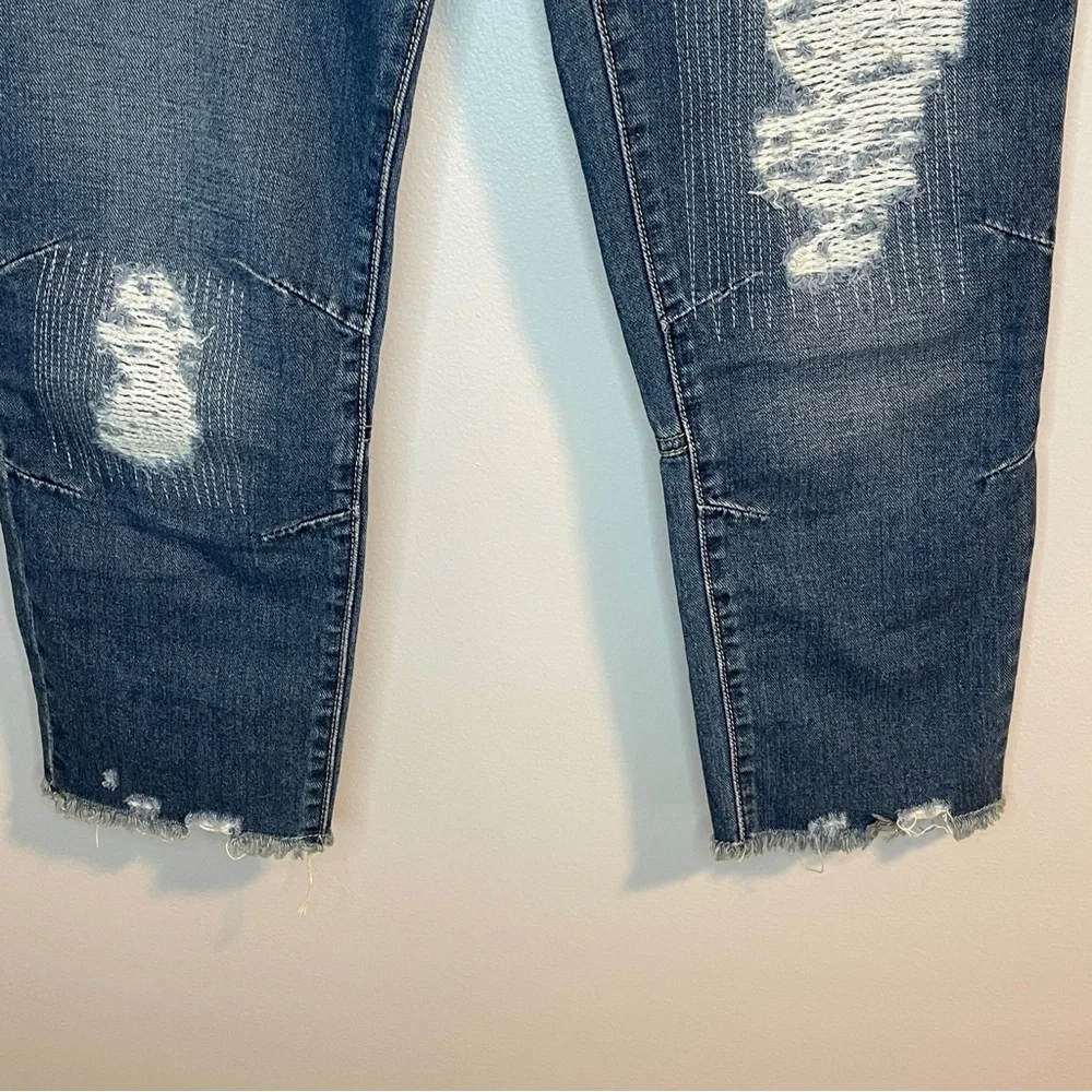 Free People Blue Cropped Distressed Jeans - Picture 3 of 7